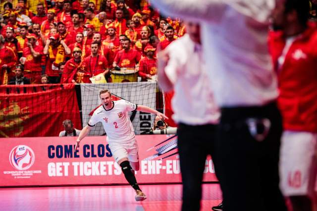 Jakub Hrstka slaví gól proti Severním Makedoncům.