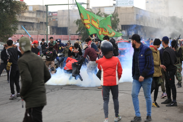 Protesty v Bagdádu.