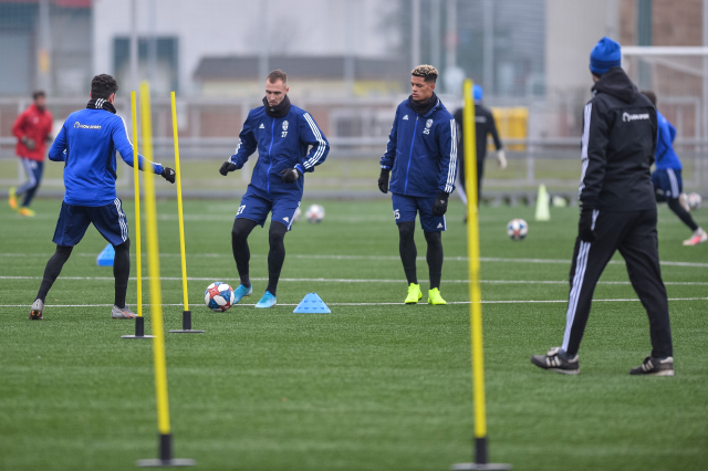 Fotbalisté Mladé Boleslavi během zimní přípravy.