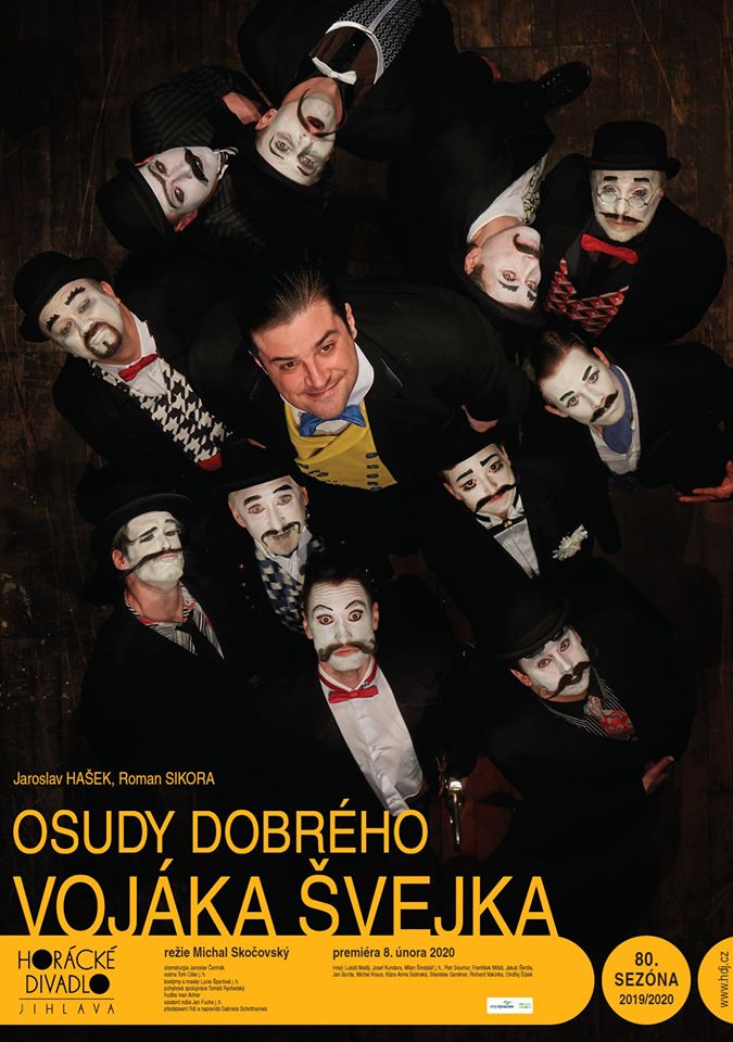 Plakát ke hře Osudy dobrého vojáka Švejka.