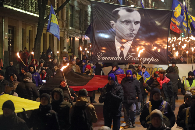 Kyjevský pochod na památku Stepana Bandery.