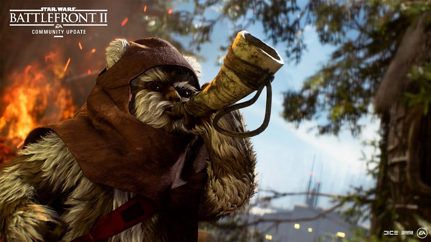 S novou aktualizací pro Star Wars: Battlefront II se do boje dostávají Ewoci