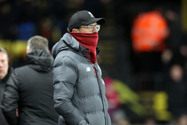 Jürgen Klopp během zápasu proti Watfordu.