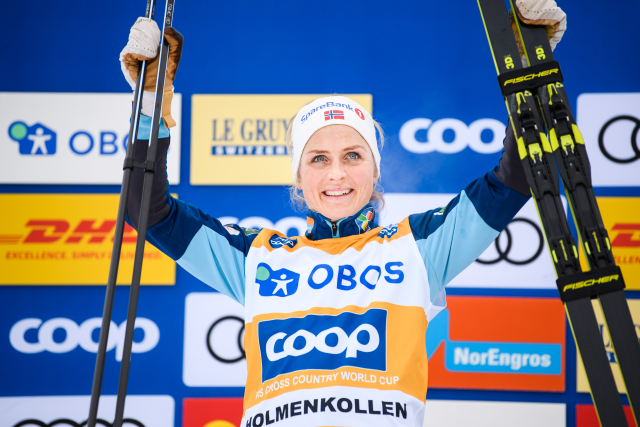 Radost norské lyžařky Therese Johaugové.