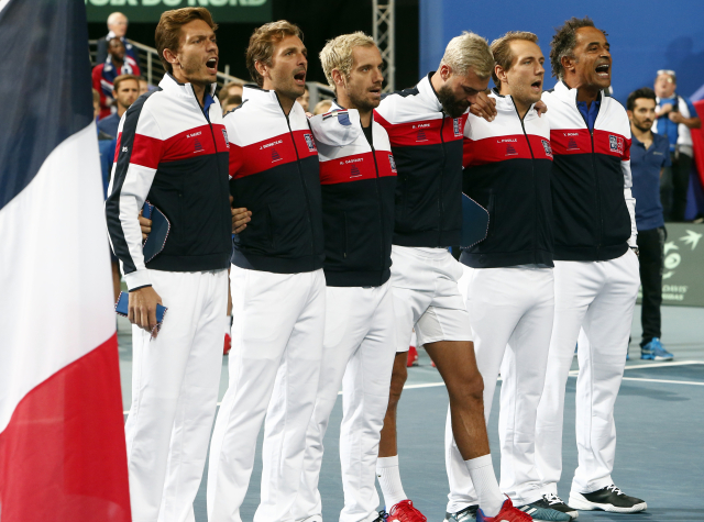 Francouzští tenisté při Davis Cupu. Ilustrační foto.
