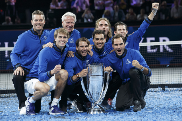 Rodger Federer a jeho tým.