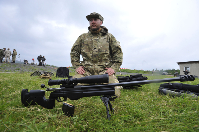 Puška Sako TRB-22 ráže 308 Winchester používaná v armádě a policii.