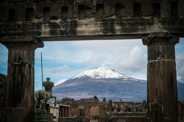 Pompeje a sopka Vesuv.