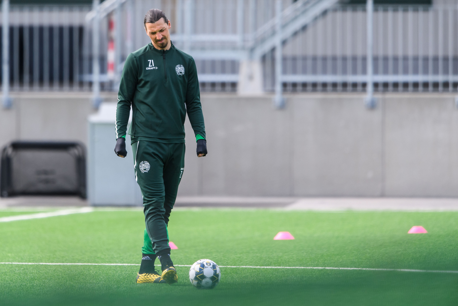 Zlatan Ibrahimovic na tréninku.