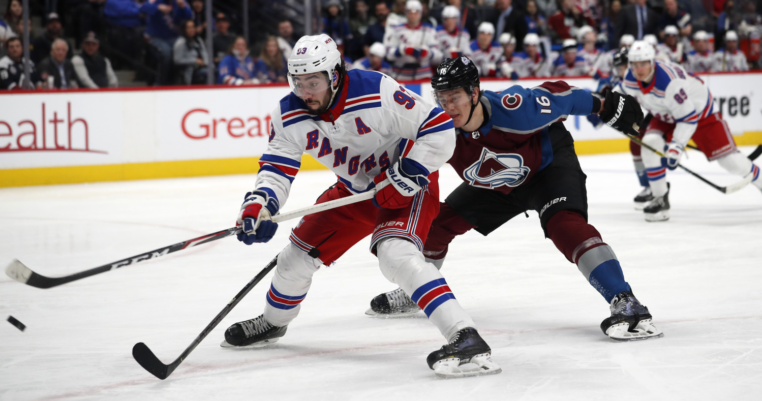 Utkání mezi Coloradem a New York Rangers.
