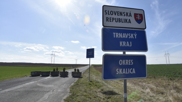 Hraniční přechod Sudoměřice-město / Skalica na Hodonínsku.