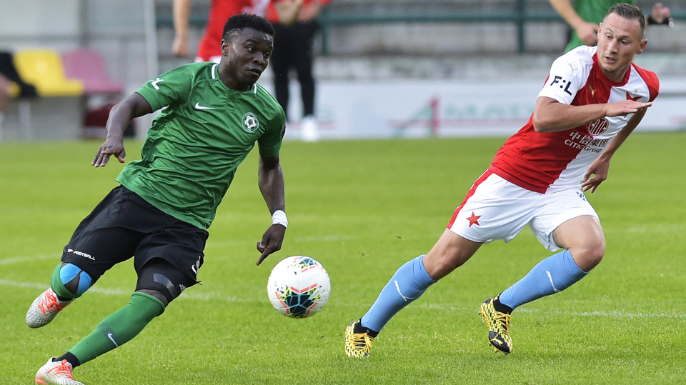 Záběr z utkání Příbram vs. Slavia.