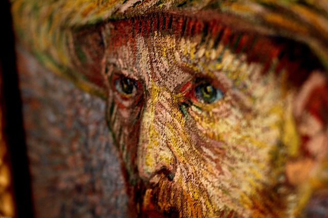 Detail autoportrétu Vincenta van Gogha.