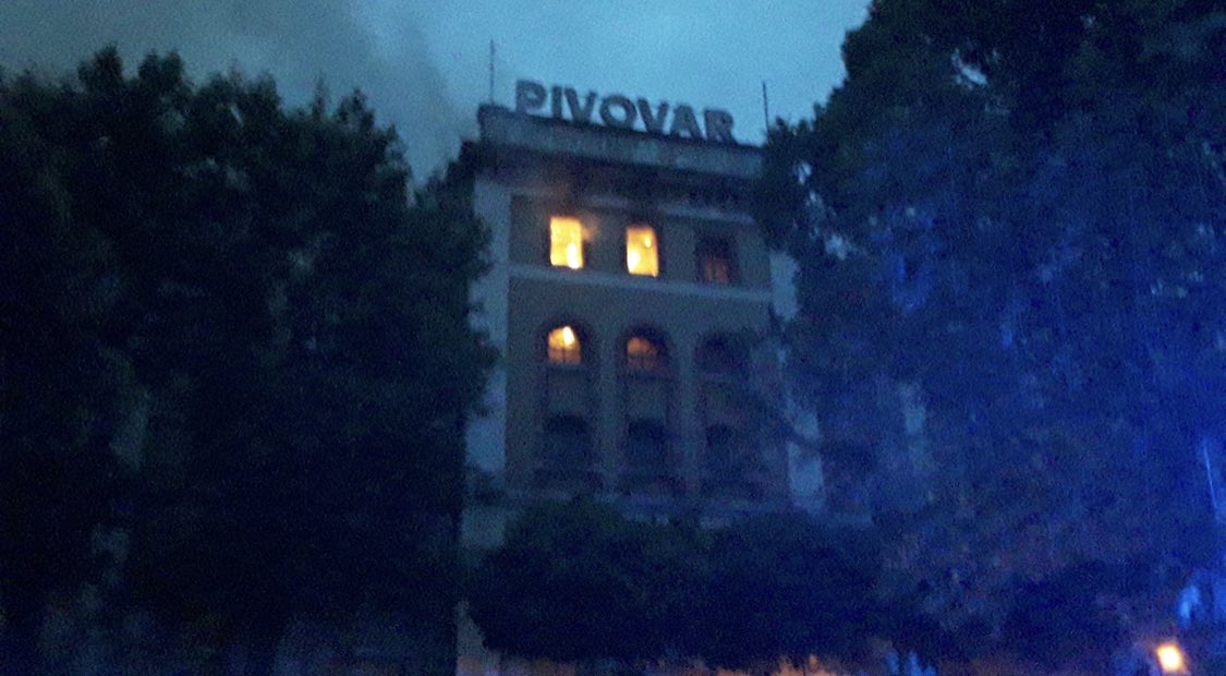 Požár pivovaru.