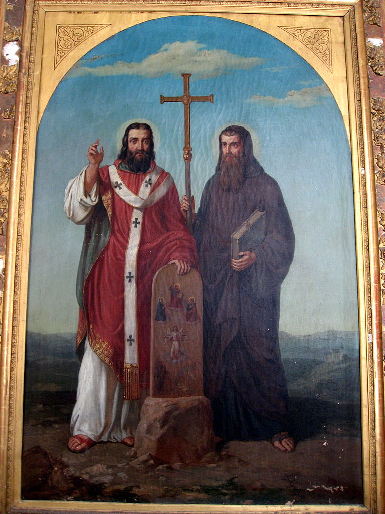 Svatý Cyril a Metoděj, obraz od Josefa Zeleného v Rajhradském klášteře.