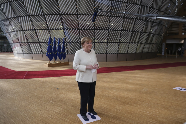 Angela Merkelová na summitu EU.