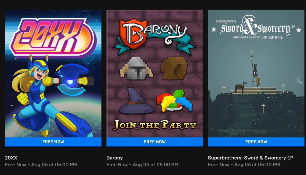 Trojice her na Epic Games Store zdarma na týden