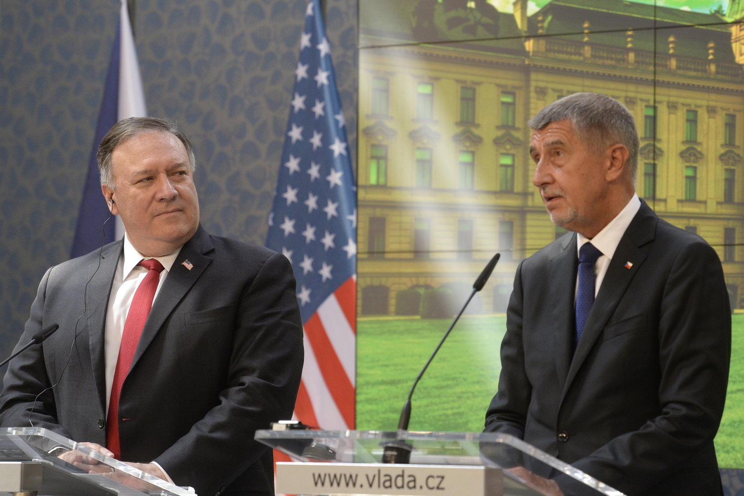 Americký ministr zahraničí Mike Pompeo a Andrej Babiš.