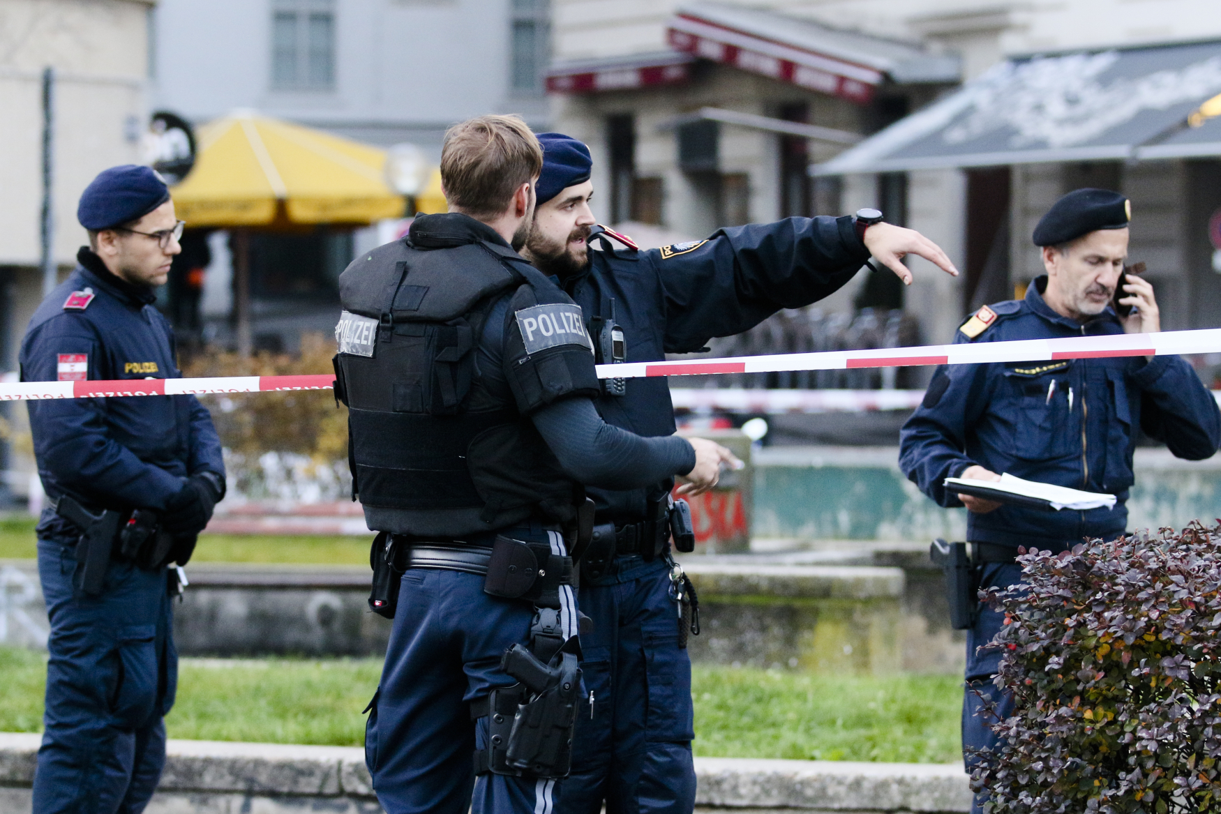 Vídeňská policie na místě neštěstí.