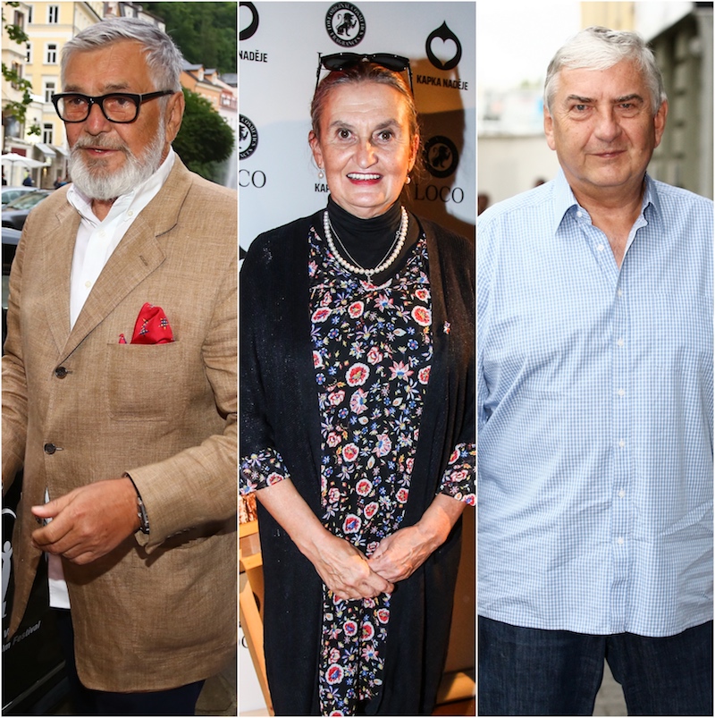 Jiří Bartoška, Eva Holubová, Miroslav Donutil. Jiří Bartoška, Eva Holubová, Miroslav Donutil.