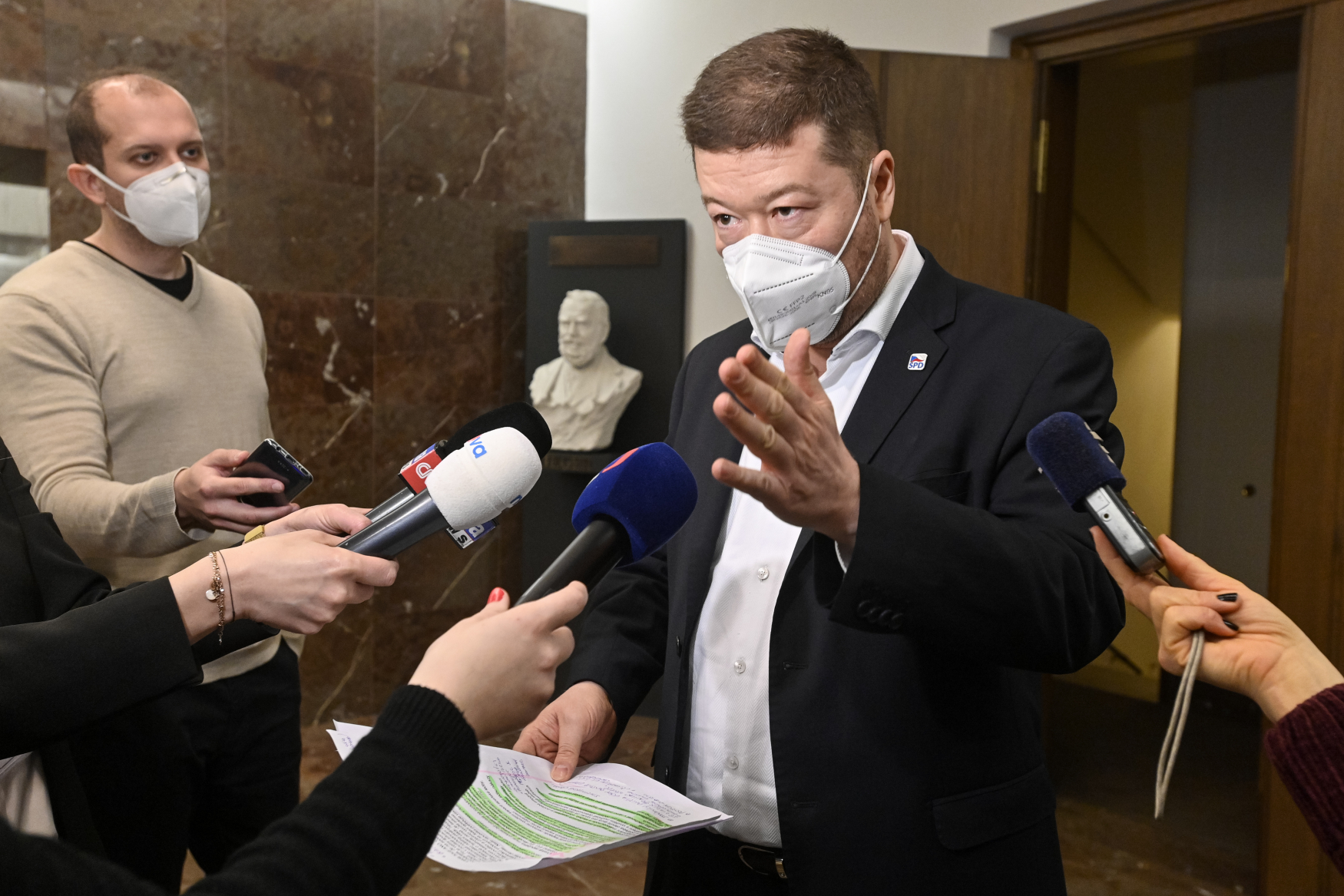 Předseda SPD Tomio Okamura.