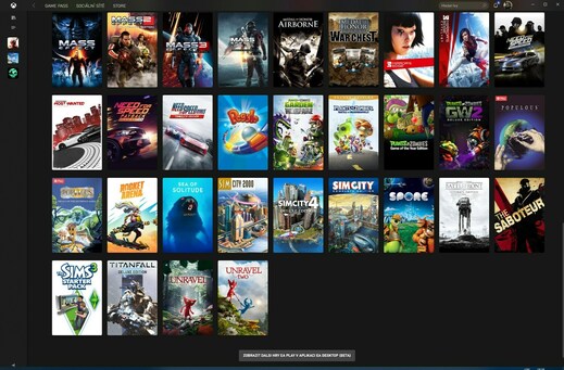 Hry od EA jsou součástí předplatného Xbox Game Pass.