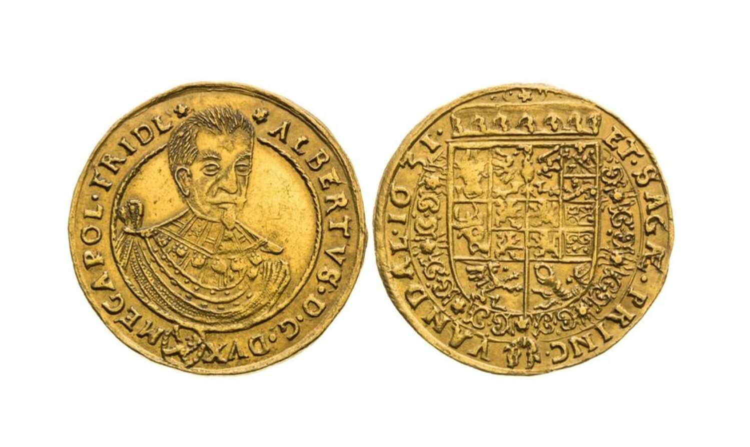 Dukát 1631 Albrechta z Valdštejna.
