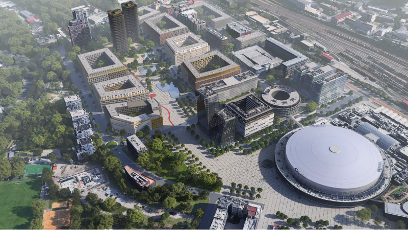 Praha 9 chce vybudovat nové centrum Vysočan u O2 areny.