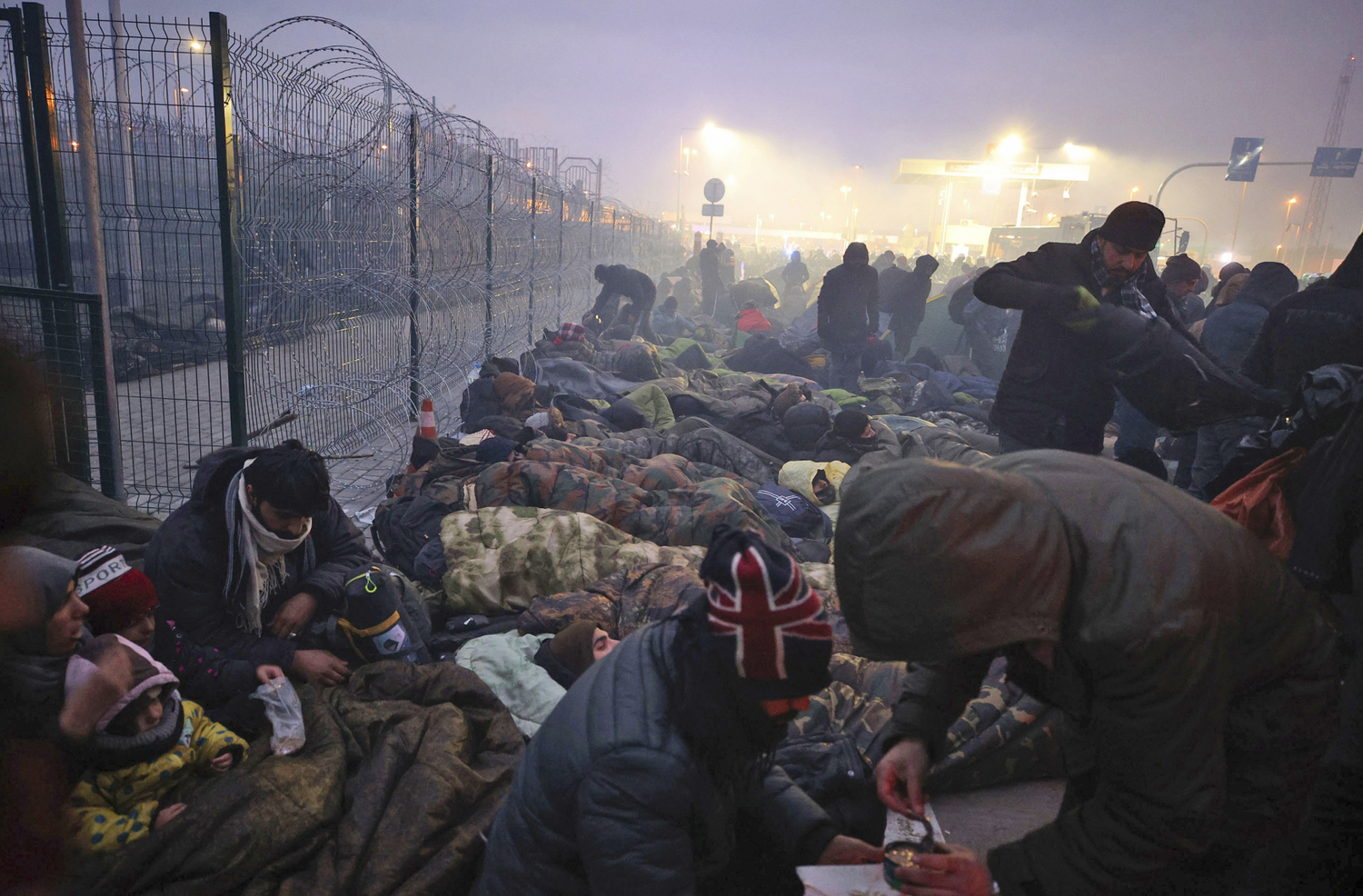 Migranti na Polsko-Běloruských hranicích.