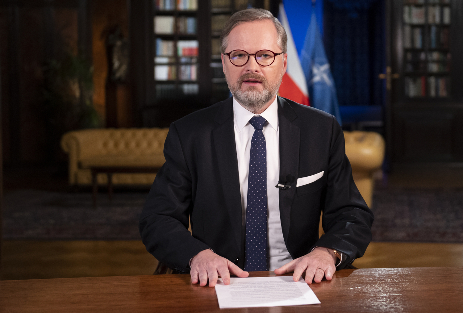 Premiér České republiky Petr Fiala (ODS).