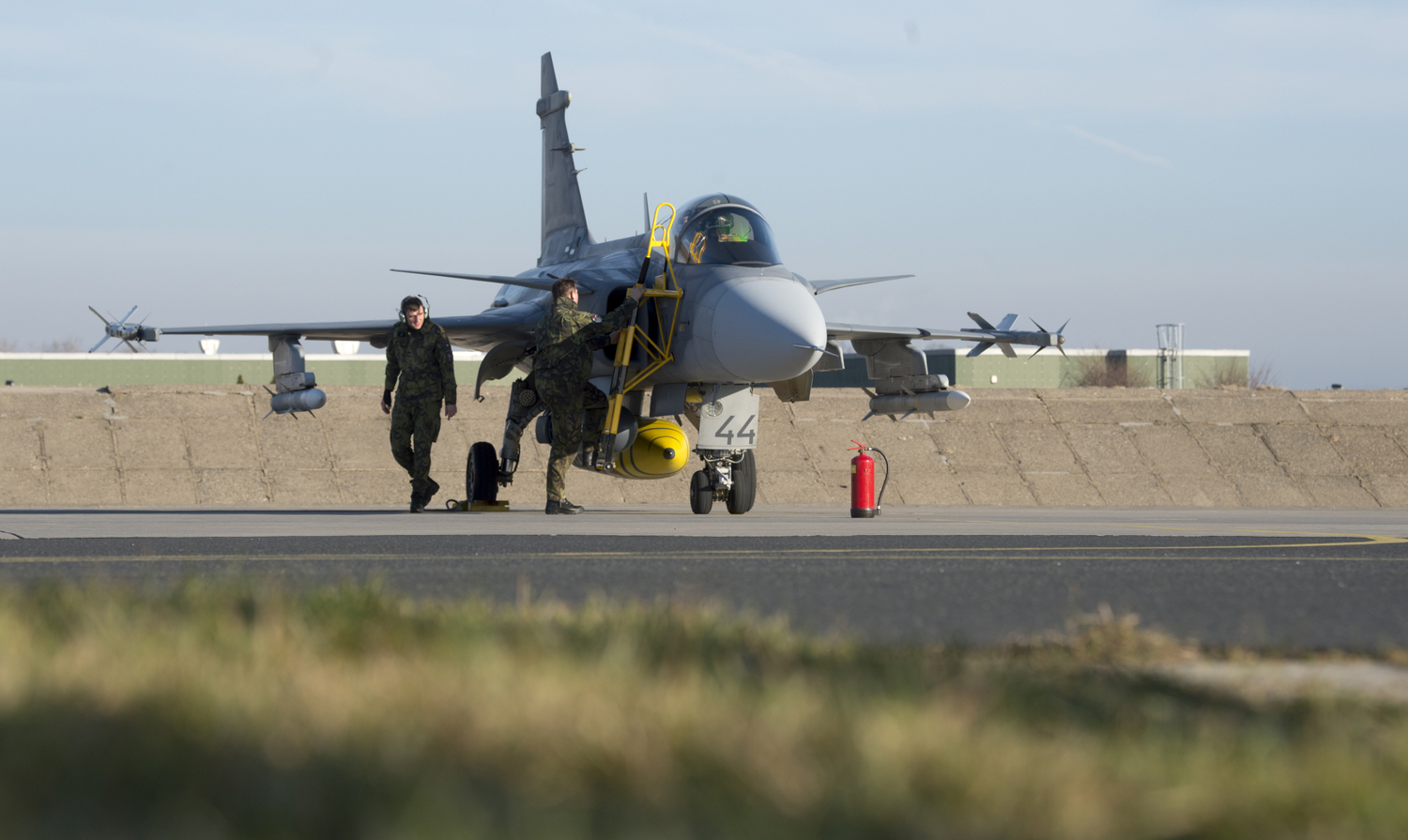 JAS-39 Gripen v akci.