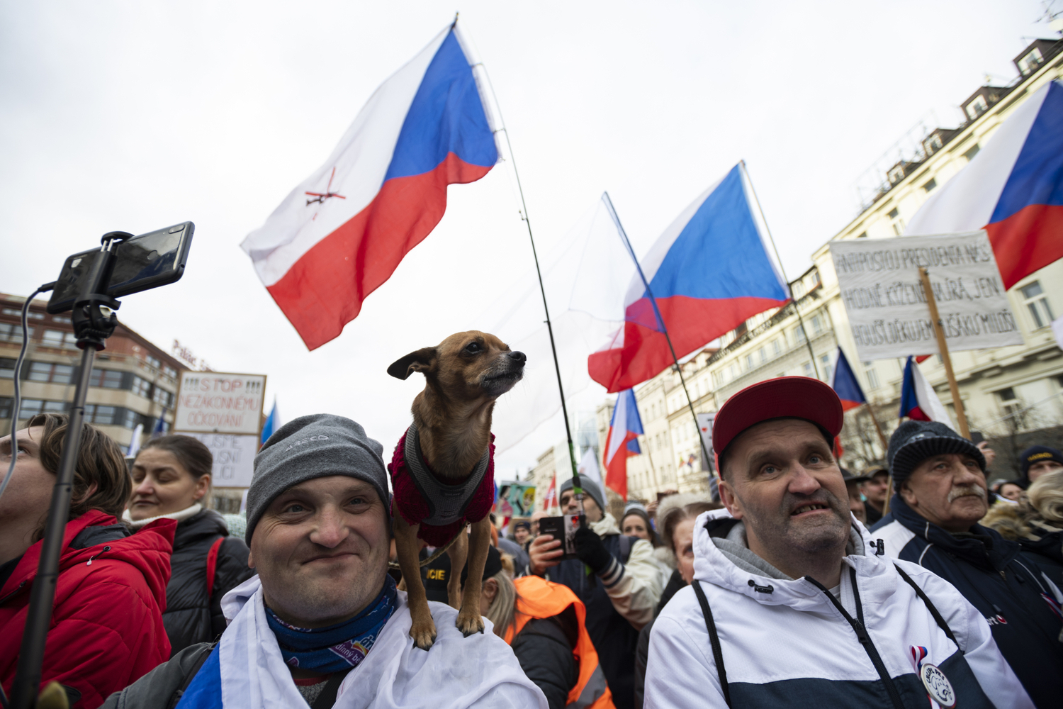 Demonstrace organizovaná iniciativou Chcípl PES (ilustrační foto 9.1.2022).