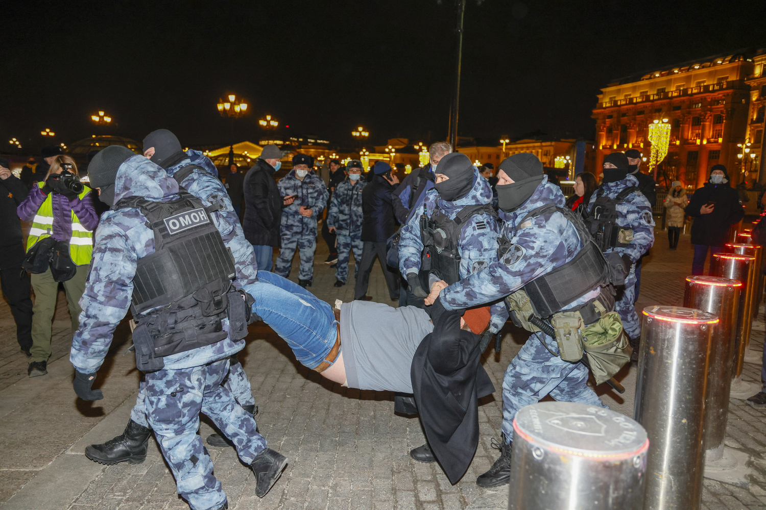 Protest proti ruské invazi v Moskvě (ilustrační foto).