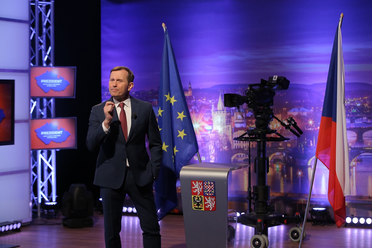 Moderátor pořadu Jaromír Soukup.