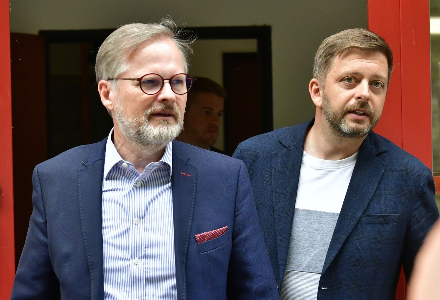 Premiér ČR Petr Fiala (ODS) a ministr vnitra Vít Rakušan (STAN).