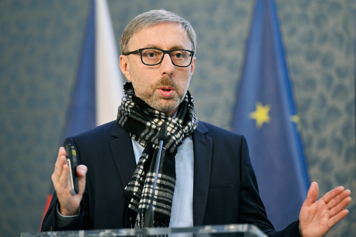 Národní protidrogový koordinátor a výkonný místopředseda Rady vlády pro koordinaci protidrogové politiky Jindřich Vobořil na TK k představení akčního plánu politiky v oblasti závislostí pro další období, 17. října 2022, Praha.