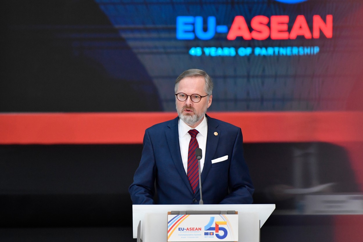Český premiér Petr Fiala (ODS).