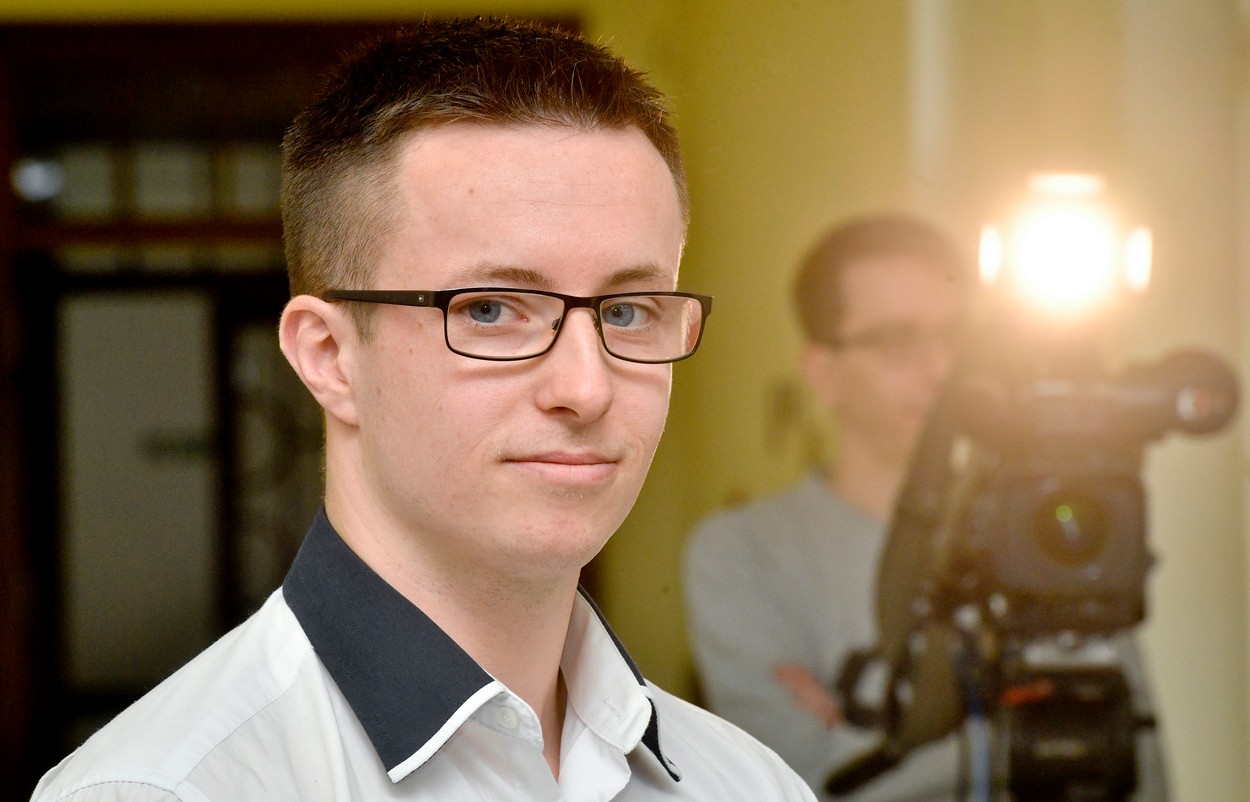 Lukáš Nečesaný u pražského vrchního soudu, který 27. března 2019.