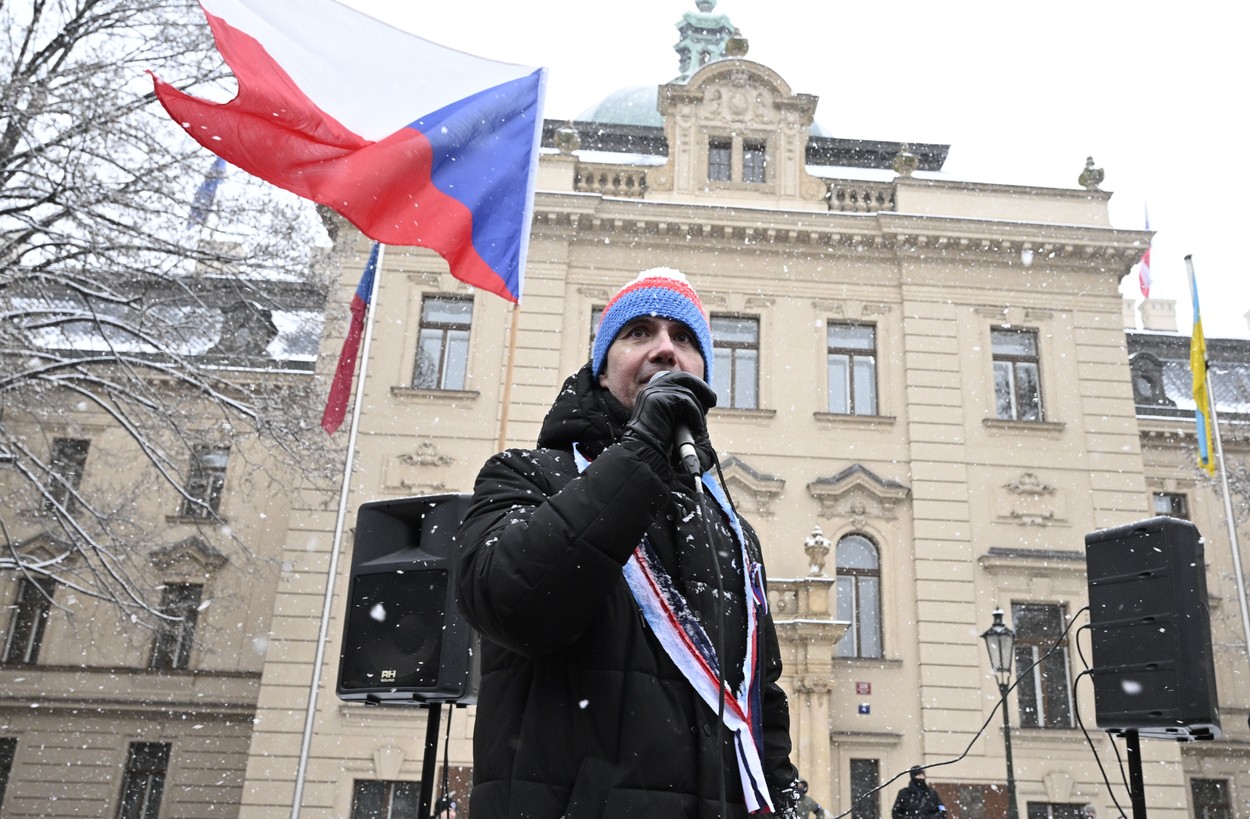 Pořadatel protivládních demonstrací Ladislav Vrabel.