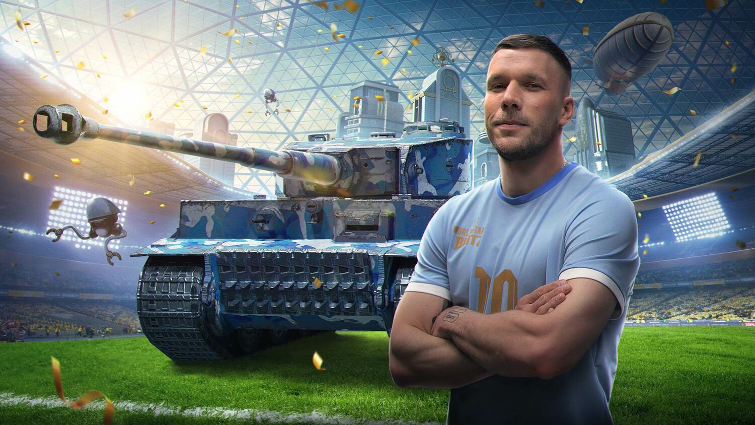 Fotbalová star Lukas Podolski se spojil s World of Tanks Blitz