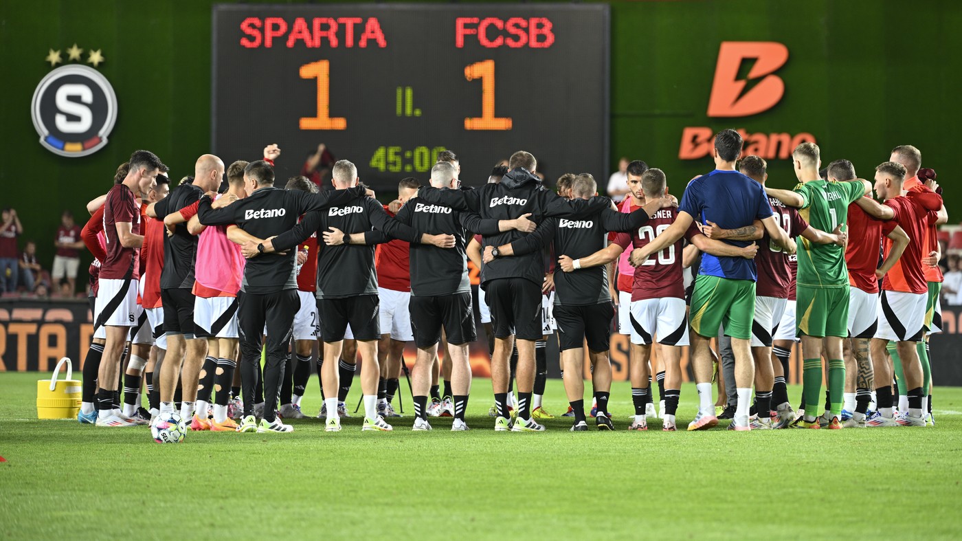 Fotbalisté Sparty remizovali doma v úvodu 3. předkola Ligy mistrů s FCSB 1:1