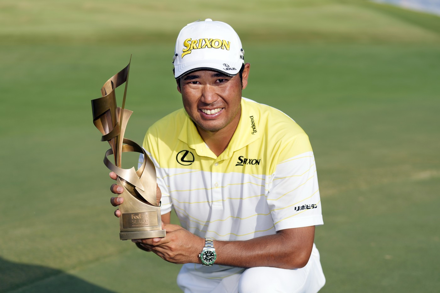 Japonec Macujama vyhrál golfový turnaj PGA v Memphisu, i s náhradním caddiem