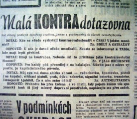 28. srpna 1968, postokupační humor v novinách.