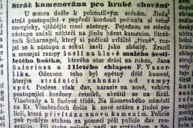 29. 11. 1908, další česko-německé bouře v Praze.