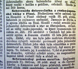 Sebevražda dobrovolníka z rusko-japonské války.