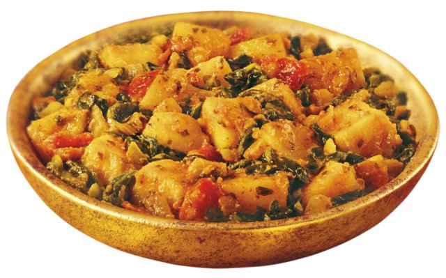 Indická specialita saag aloo. Indická specialita saag aloo.