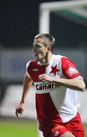 Tomáš Pekhart svým gólem rozhodl o výhře Slavie v Jablonci.