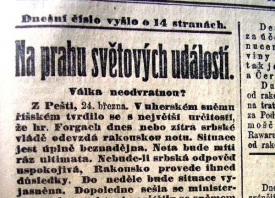 Válka je neodvratná, 25. března 1909.