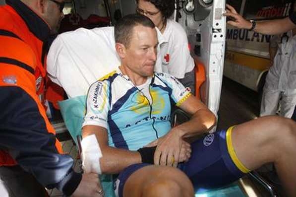 Armstrong závod ve Španělsku nedokončil kvůli zranění. Armstrong závod ve Španělsku nedokončil kvůli zranění.