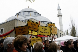 Největší německá mešita v Duisburgu. Její stavba vyvolala protesty.